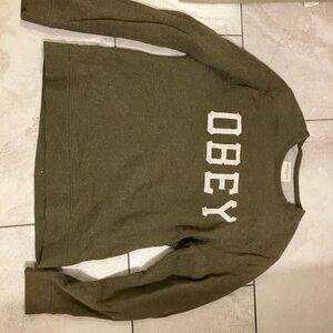Obey Men's Green Crewneck Sweater